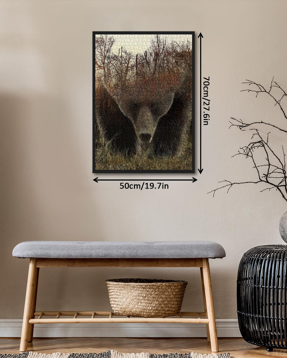 BBOLDIN Finished display of the bear puzzle doubles as wall decor.