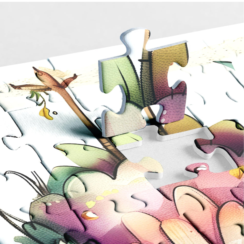 BBOLDIN chicken puzzle with vibrant feather outfits, a colorful scene.