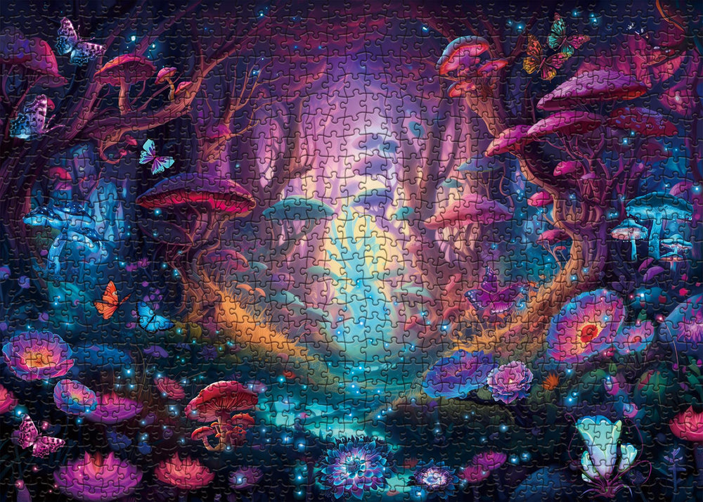 BBOLDIN glow art mushroom butterfly detail enhances mystic ambience during night puzzle sessions