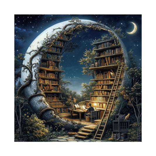 BBOLDIN Magic Moon Library Puzzle poster box ready for collection and display