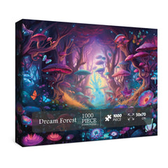 BBOLDIN magical forest puzzle box and poster showcasing a 1000-piece set for family evenings