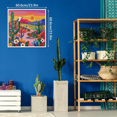 BBOLDIN puzzle decor-ready image brightens living rooms and offices with lively desert flora.