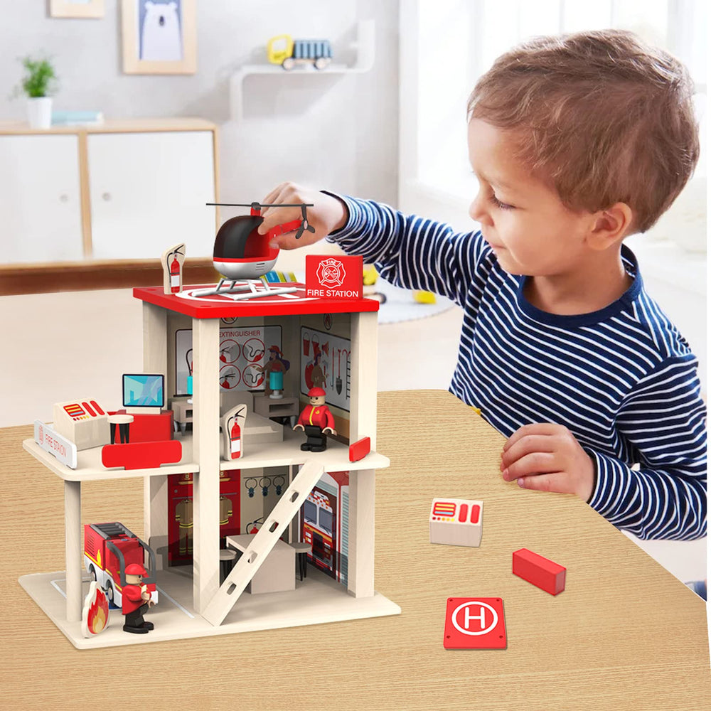 BBtinker set includes figures, truck, and helicopter for dynamic role-play scenarios.