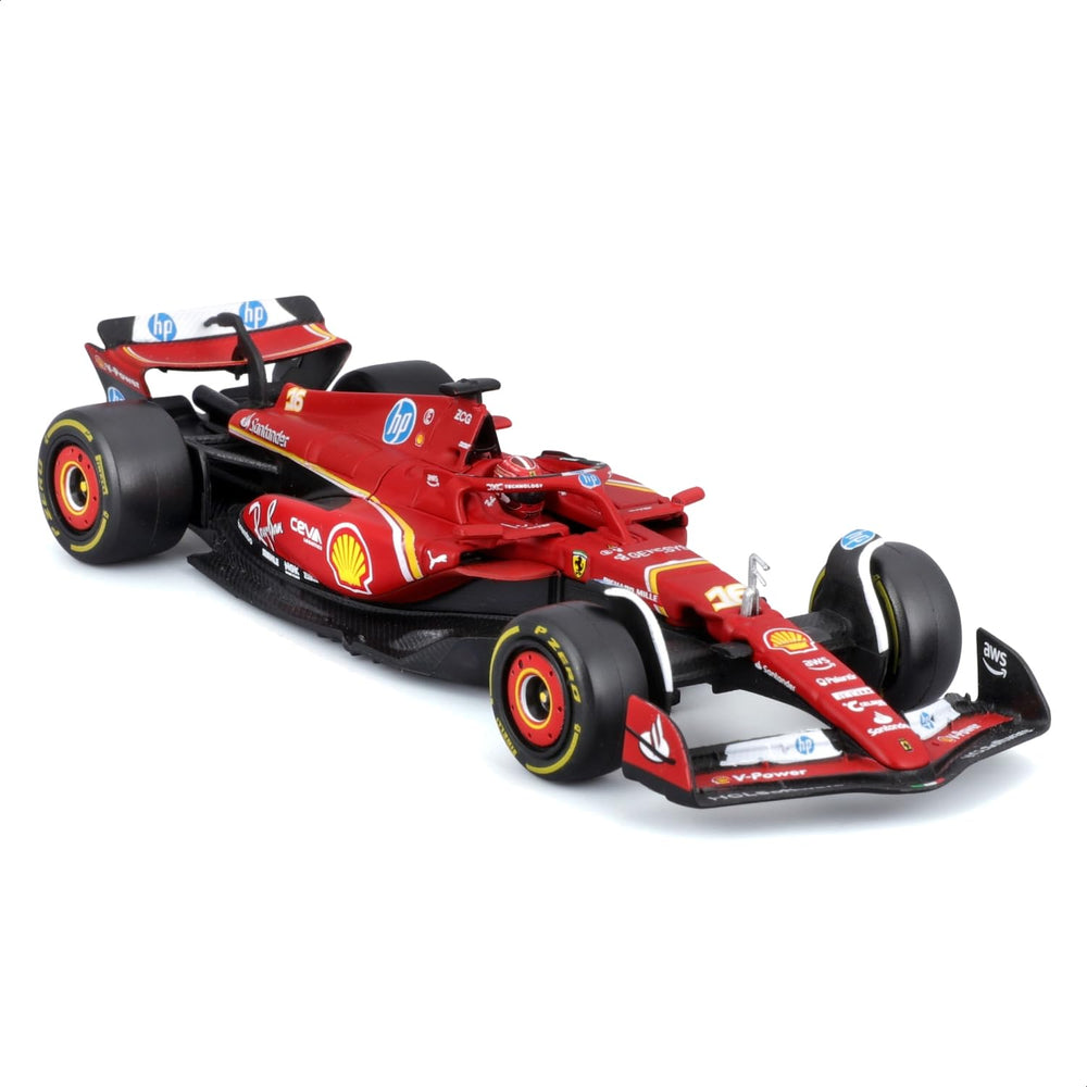 BBurago 1:43 Ferrari SF-24 Leclerc side-detail highlights authentic decals.