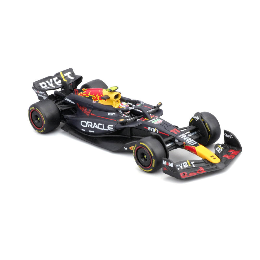Bburago Oracle Red Bull branding detail boosts display appeal.