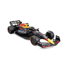 Bburago RB19 decals closeup reveals sponsor details for collectors.
