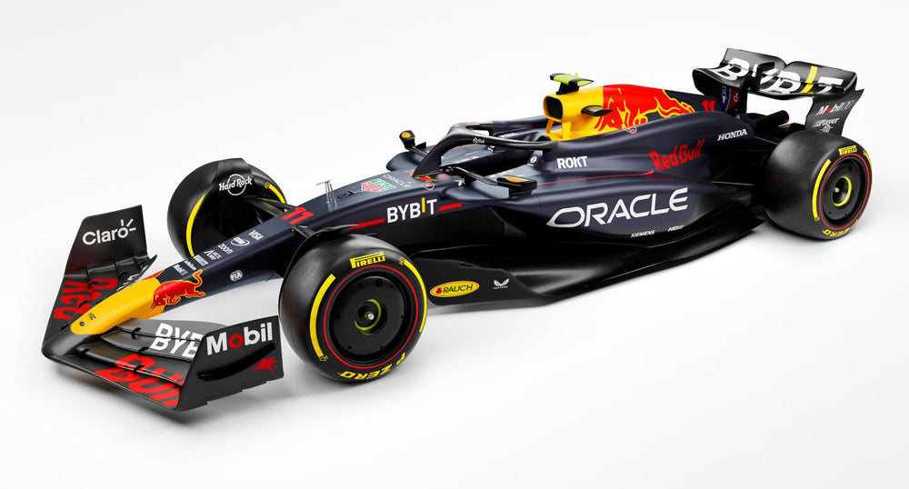 BBurago Red Bull RB20 1:43 rear angle emphasizes aero detailing