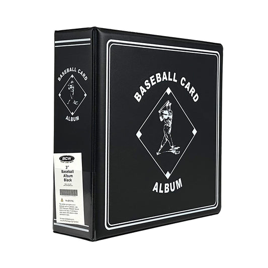 BCW 3-In Baseball Album in black cover for organized card storage.
