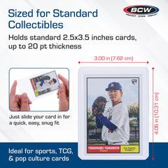 BCW 3x4 toploader blue-tint clear view enhances card presentation and readability.