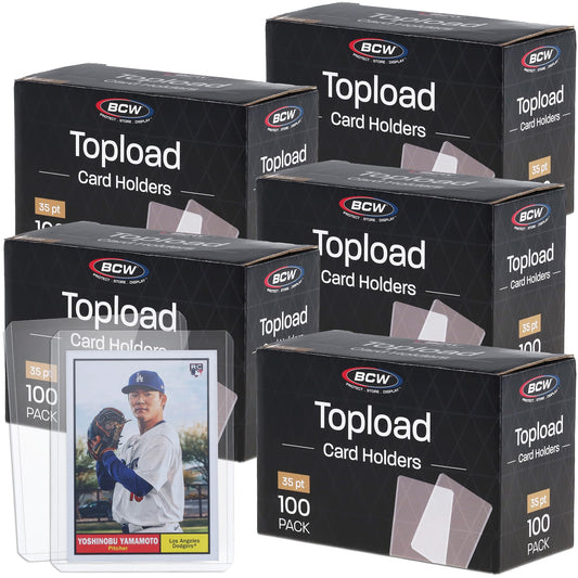 BCW 3x4 Toploader front view protecting standard cards with clear rigidity.