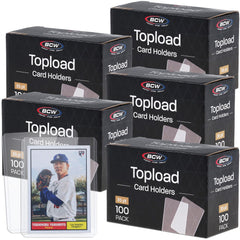 BCW 3x4 Toploader front view protecting standard cards with clear rigidity.