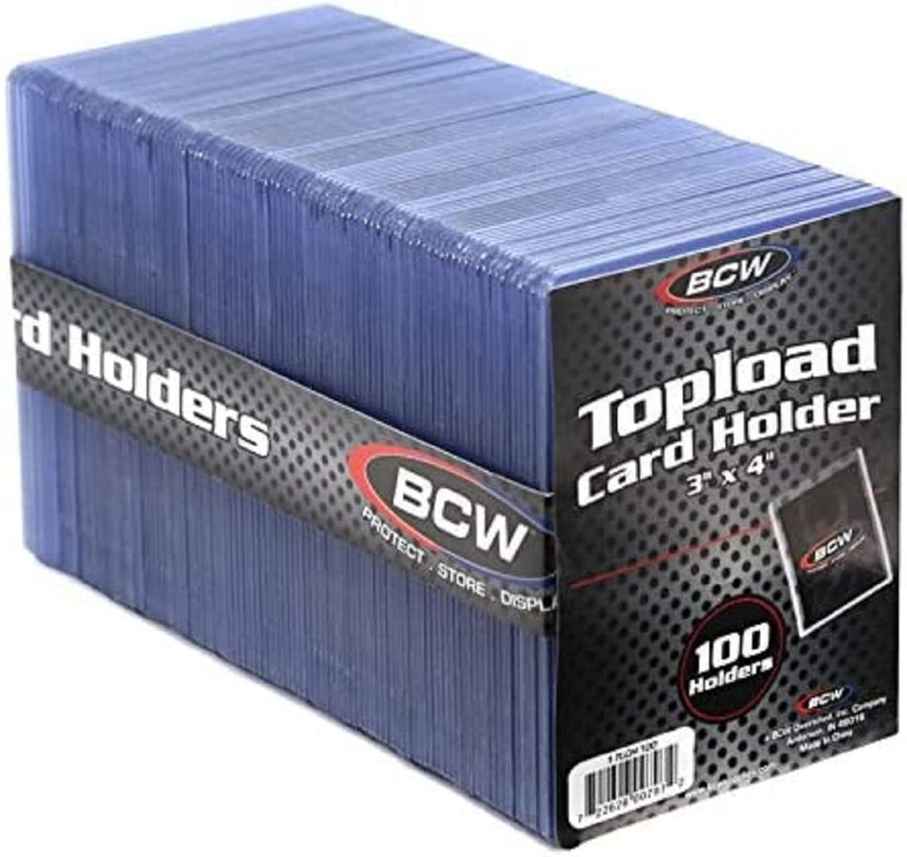 BCW 3x4 toploader open-side design for fast insertion and removal.