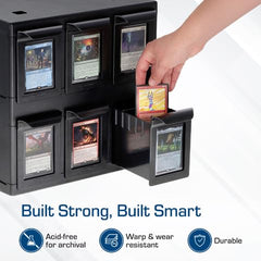 BCW heavy-duty black plastic construction supports long-term storage.