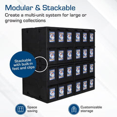 BCW labeling slots at the front enable quick card retrieval.