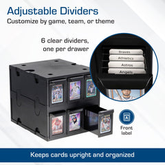 BCW stackable design demonstrated with feet and side clips.