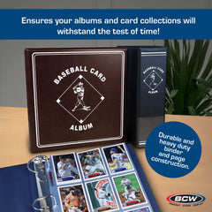 BCW Baseball 3\" Album blue organization-friendly design keeps cards accessible.