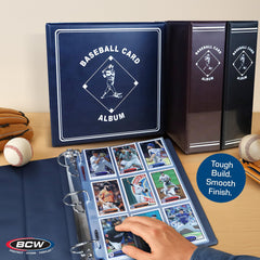 BCW Baseball 3\" Album blue storage-friendly binder protects memories.