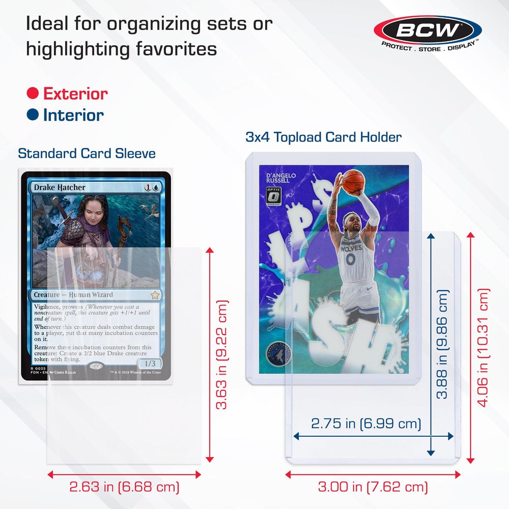 BCW baseball card sleeves and toploaders provide durable protection.