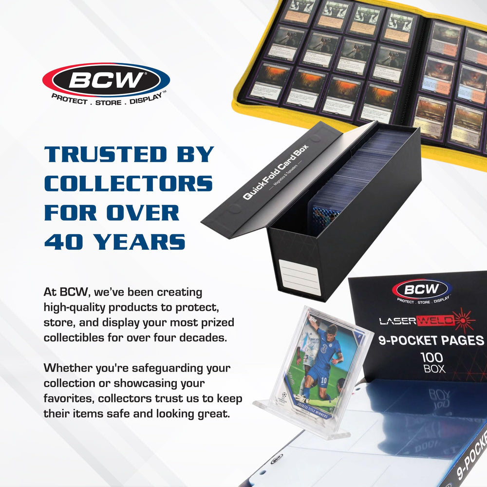 BCW Card House organized stacks demonstrate space-saving design for collectors.