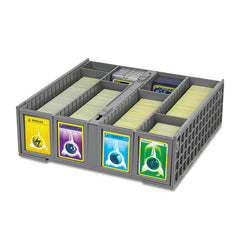 BCW Collectible Card Bin gray front view shows organized storage for trading cards