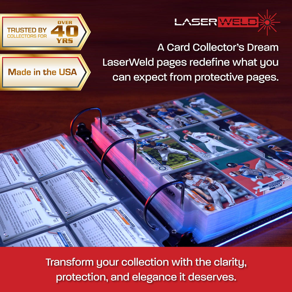 BCW LaserWeld 9-Pocket Pages crystal-clear sleeves for pristine visibility.