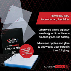 BCW LaserWeld 9-Pocket Pages durable seams protect cards during handling.