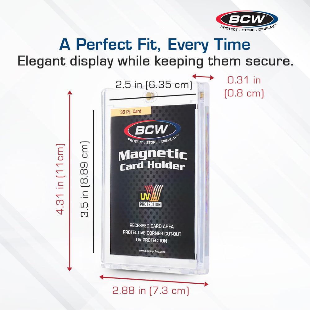 BCW magnetic gold closure keeps cards securely stored and easy to open