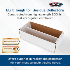 BCW Shoe Storage Card Box exterior dimensions show compact footprint for space planning.