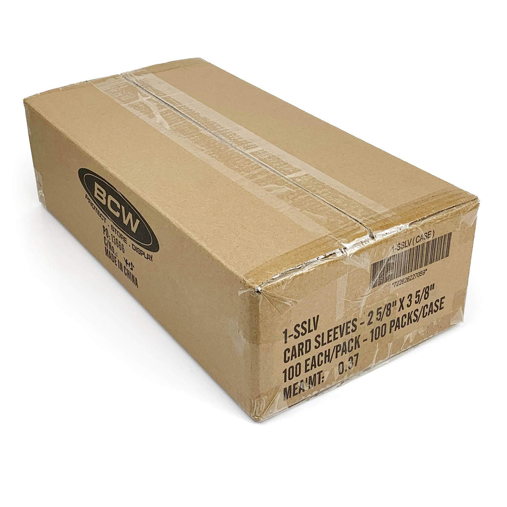 BCW sleeve packaging box shows bulk value and easy stocking.