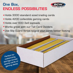 BCW box demonstrating capacity for 3000 standard cards