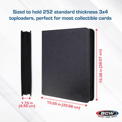 BCW Top Loader Binder zipper closure helps keep contents secure during transport.