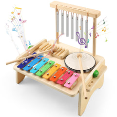 BCY hohipi Kids Drum Set assembly scene, easy setup promotes spontaneous music fun.