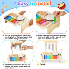 BCY hohipi Kids Drum Set wind chime, gentle tones inspire sensory exploration.