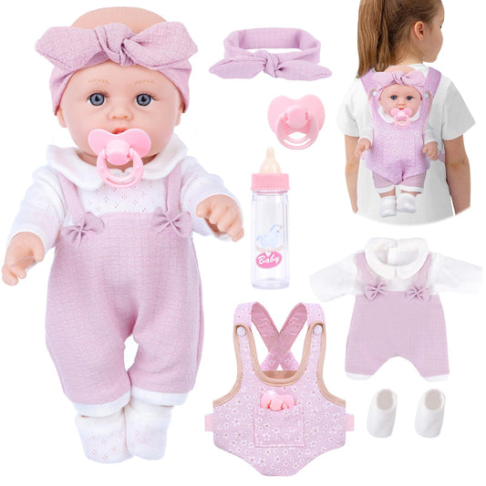 BDDOLL 12-inch baby doll with clothes for realistic pretend play.