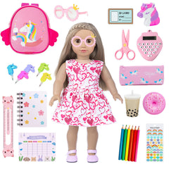 BDDOLL 18-inch doll school bag accessory enhances imaginative play.
