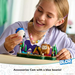 Campfire accessories and telescope invite kids to imagine outdoor stargazing adventures.