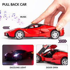 BDTCTK 1:32 Farrari pullback car doors open feature highlights interactive play.