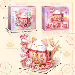 BDXEJV Lucky Cat pair, cat and flower harmony, adds warmth to any space.