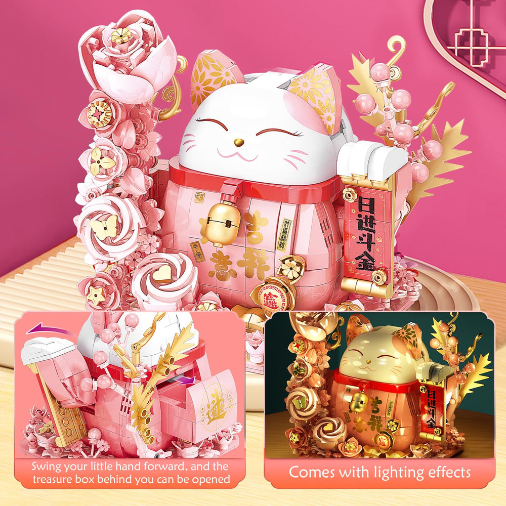 BDXEJV Lucky Cat blocks, vibrant colors, sparks creativity and joyful building.