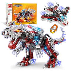 BDXEJV STEM 2-in-1 dino-mech with bright red details for imaginative building play