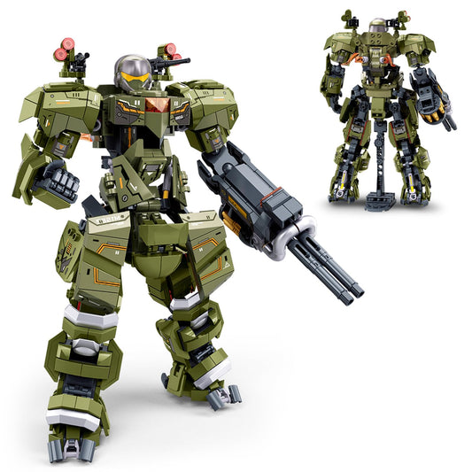 BDXEJV mech robot assembly showcases a detailed build for display and hands-on play.