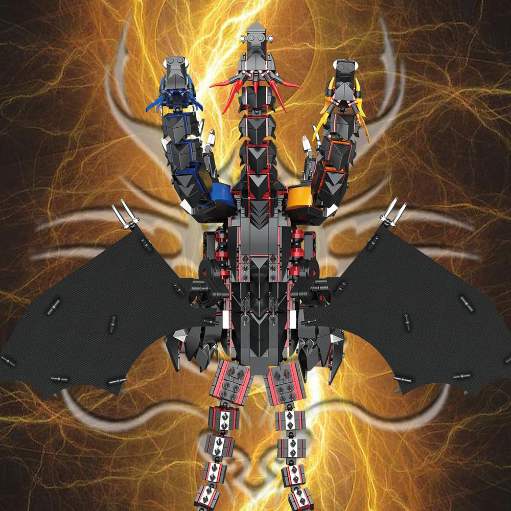 BDYDT Dragon Series Dark Three Headed Dragon King 1400 pieces for a substantial build.