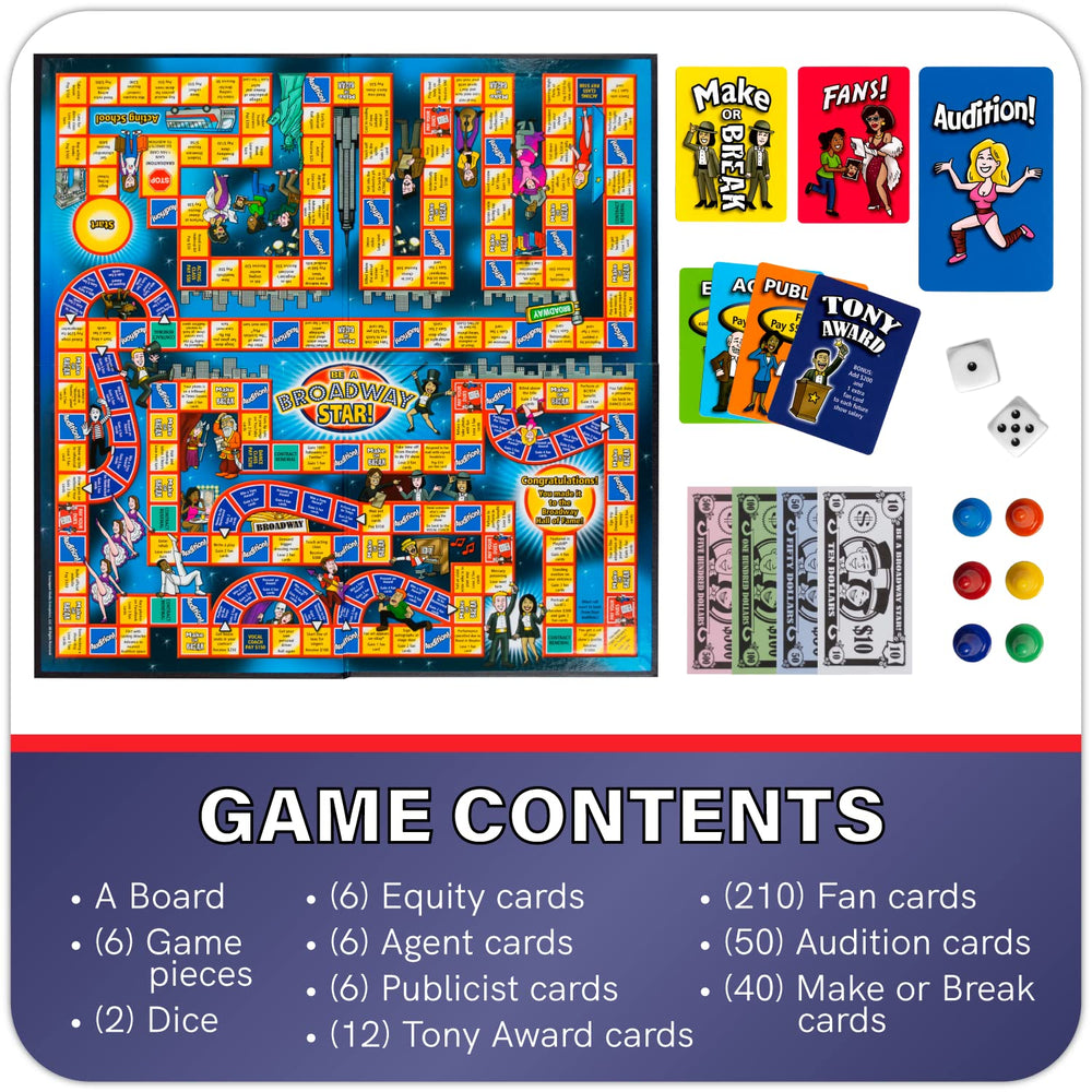 BE A BROADWAY STAR! Family night setup supports 2–6 players and easy group play.