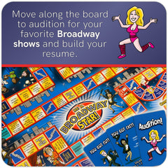 BE A BROADWAY STAR! Headshots area highlights character cards for immersive role-play moments.