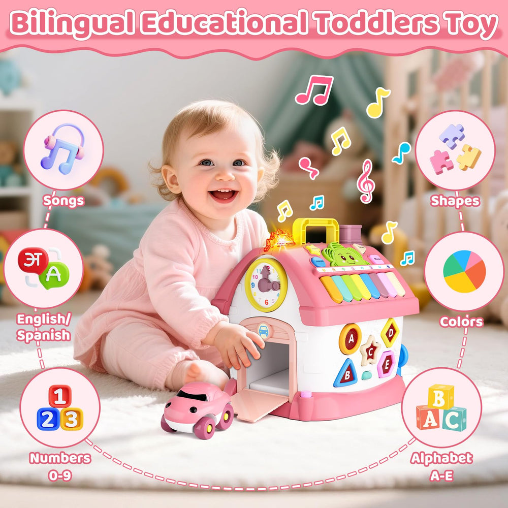 Beacron early educational house encourages pretend play and basic numeracy and literacy