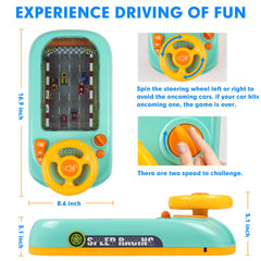 Beacron musical steering wheel toy featuring horn and start button for interactive driving