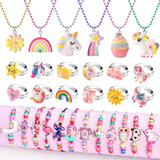 BeAndge unicorn necklace sparkles for imaginative dress-up play