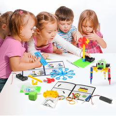 BeAndge STEM Robotics Kit step-by-step manual shown for assembly.