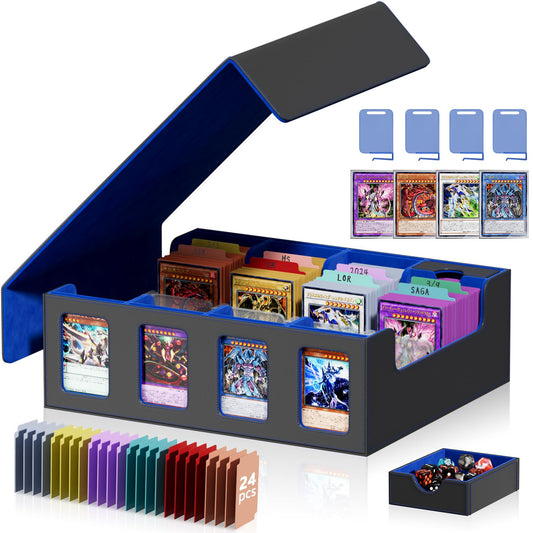 Bearfire trading card storage box front view with four-row layout for easy access
