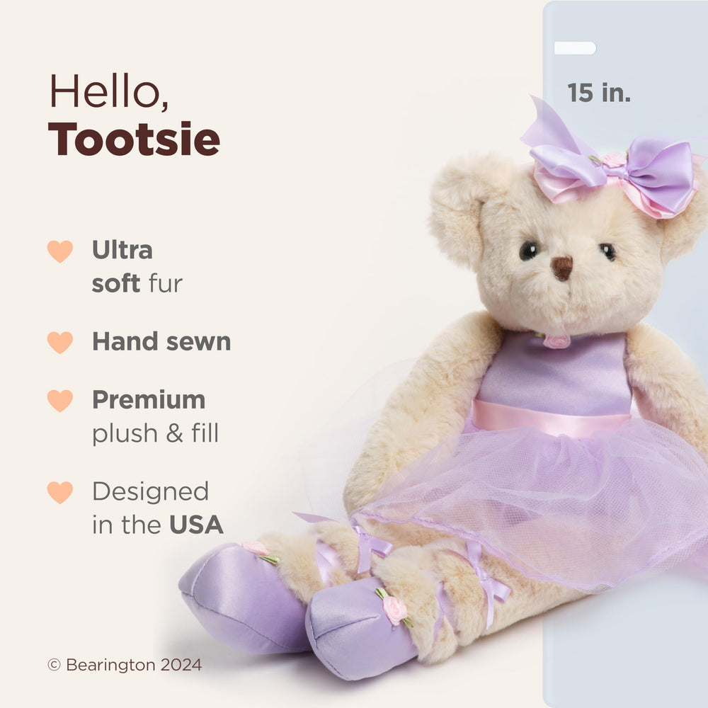 Bearington Bear Tootsie in ballet shoes encouraging imaginative play
